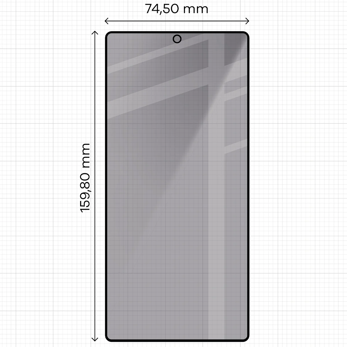 Wymiary szkła na miarce dla Galaxy S25 Ultra